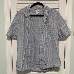 Izod Men's Blue Checkered Short Sleeve Shirt